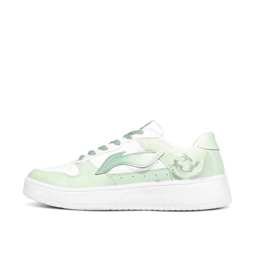 LiNing Pontoon Boats Slip Resistant, Abrasion Resistant, Breathable Low Top Skateboard Shoes Men's Green White