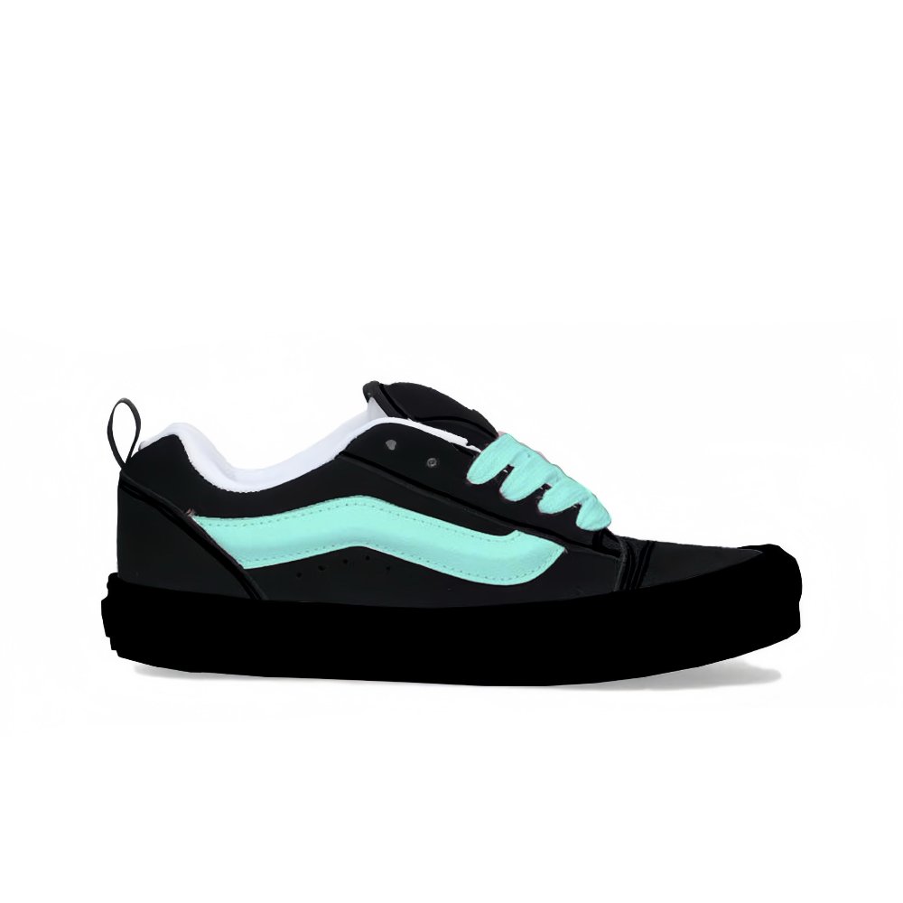 Vans Knu Skool Anti Slip Wear Resistant Low Top Skateboard Shoes Unisex Black Green