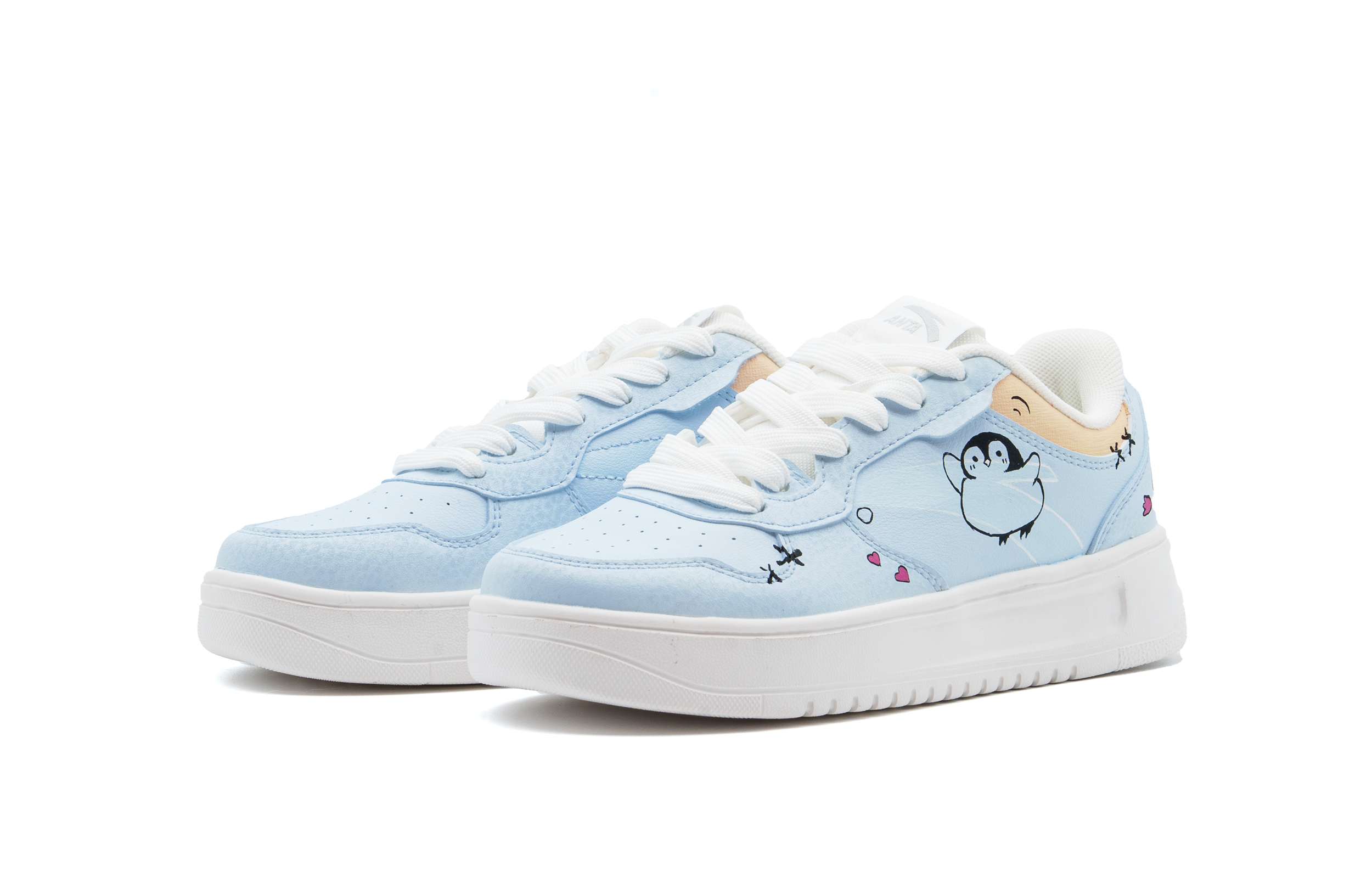 Anta Relaxed Cushioning, Wear Resistant Low Top Skateboard Shoes Unisex Light Blue купить в интернет-магазине Yoocart с быстрой доставкой по России.