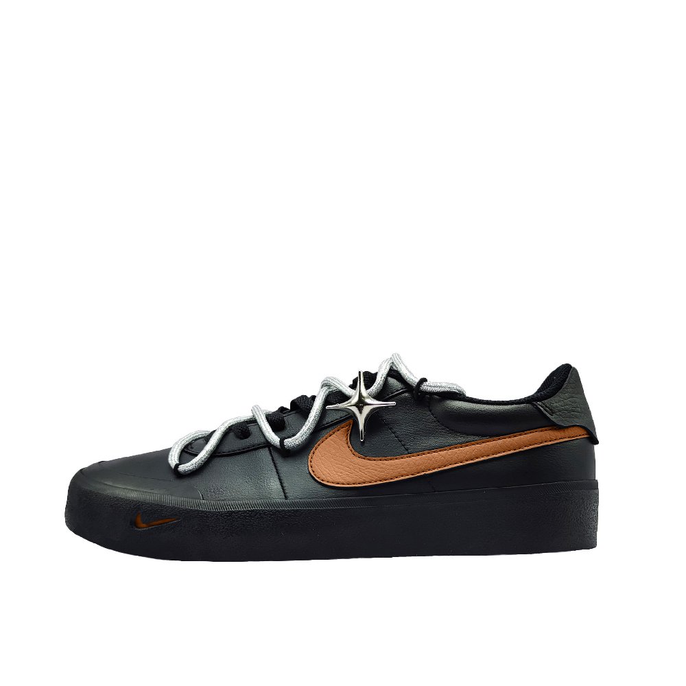 Nike Court Shot Anti Slip And Wear Resistant Lightweight Low Top Skateboard Shoes Men's Black Brown