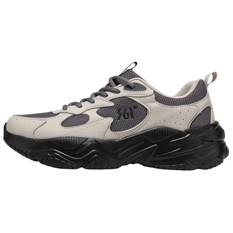 361° Breathable Lightweight Height Increasing Low Top Casual Shoes Men's Pumice Smoke Gray