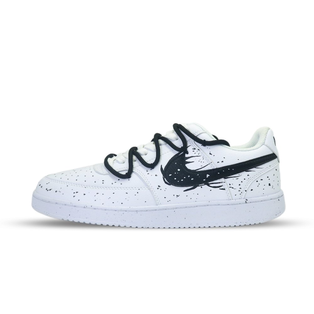 Nike Court Vision Skateboard Shoes Men Low Top Black/White