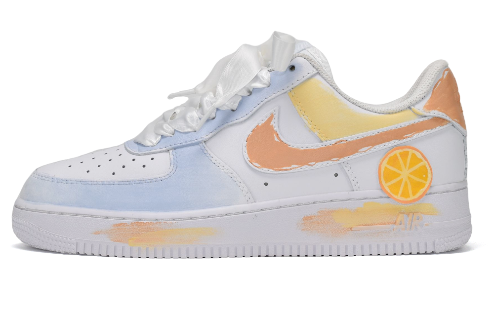 Nike Air Force 1 Low CUS ID Low-Top Skateboard Shoes Unisex White Blue Orange