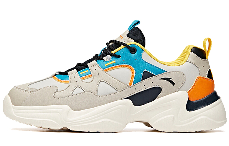 Anta Life Collection Cushioning Anti-Slip And Wear-Resistant Balance Low-Top Chunky Sneakers Men's Gray Blue Orange
