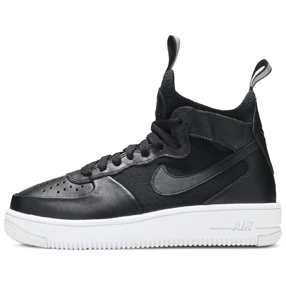 Nike Air Force 1 Anti-Slip Wear-Resistant Mid-Top Skateboard Shoes Unisex Black White