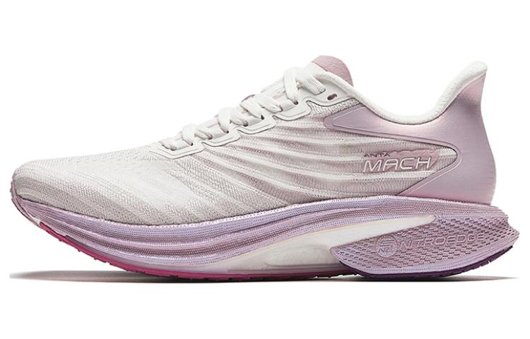 Anta MACH 4.0 Shock Absorbers Slip Resistant Low Top Sprint Running Shoes Women's White Pink