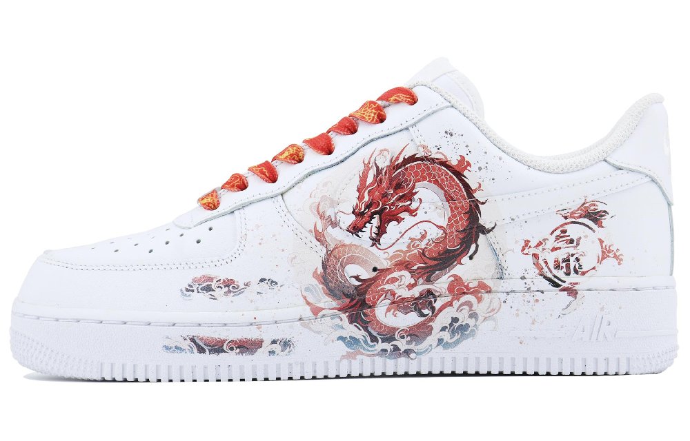 Nike Air Force 1 Sky Dragon SDS Low-Top Skateboard Shoes Men's Red White