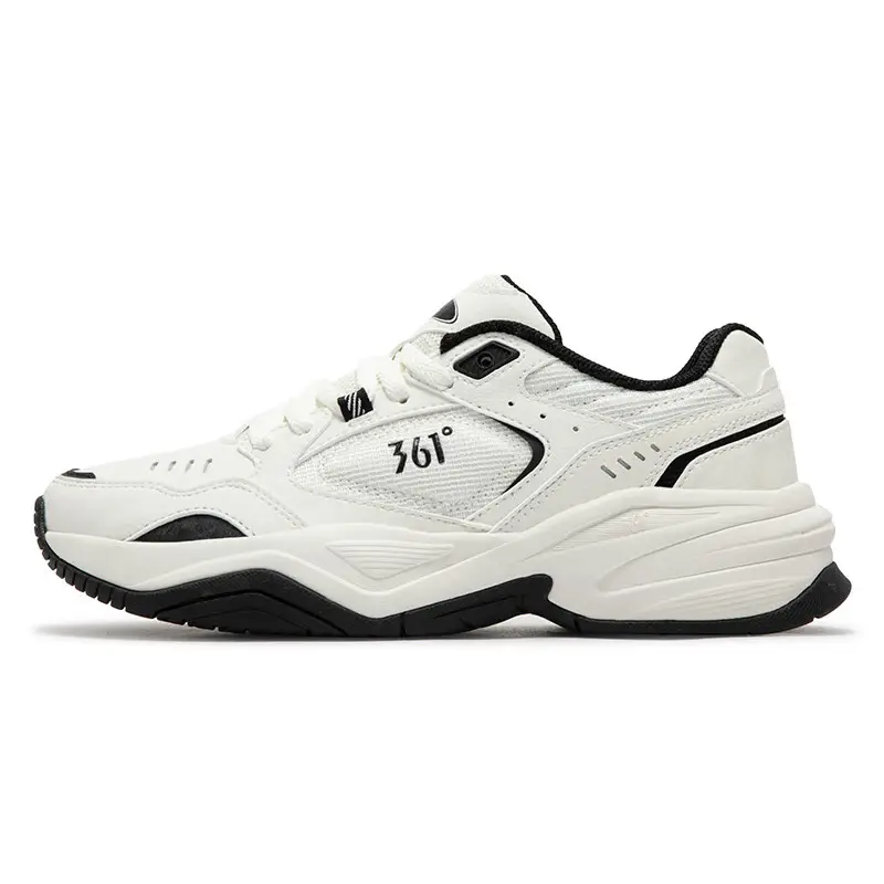 361° Sailing Series Wear-Resistant Slip-Resistant Low-Top Chunky Sneakers Women's White Black