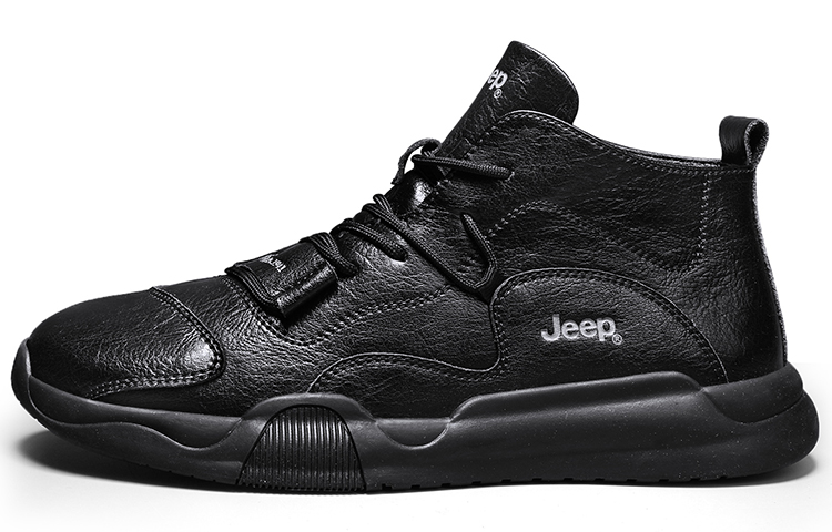 Jeep Mid Top Casual Shoes Men's Black