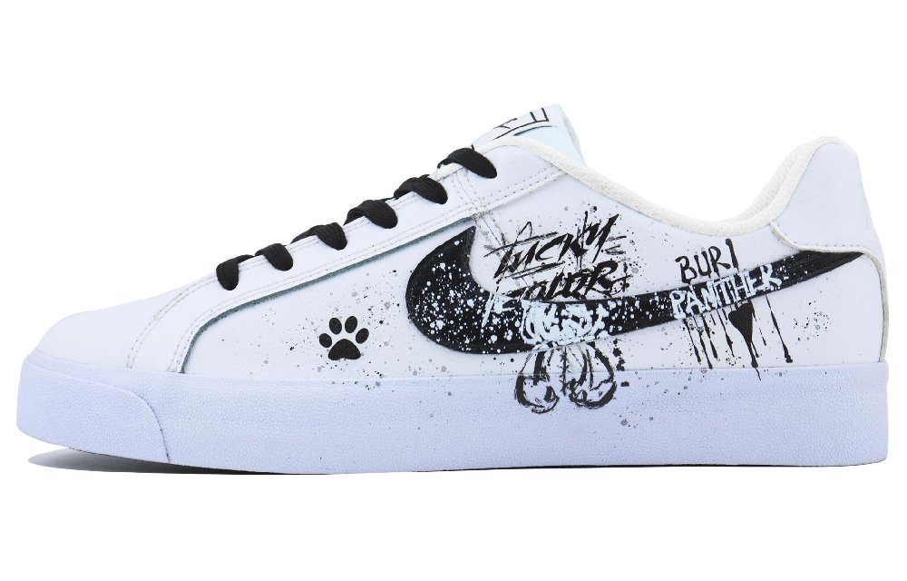 Nike Court Royale Cartoon Bear SDS Low-Top Skateboard Shoes Unisex Black White