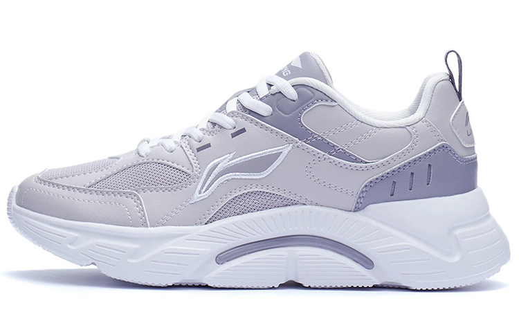 LiNing Li Ning Running Collection Cushioning Slip Resistant And Abrasion Resistant Low Top Running Shoes Women's Purple