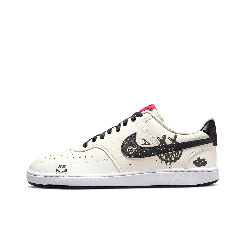 Nike Court Vision 1 Abrasion Resistant Low Top Skateboard Shoes Men's Black White