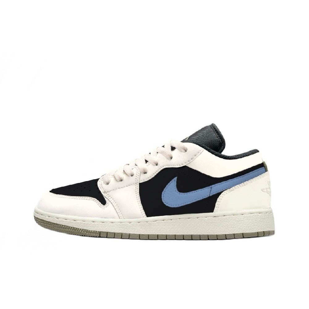 Jordan Air Jordan 1 Mini Hook 2 Abrasion Resistant Low top Vintage Basketball Shoes Unisex Black White Blue