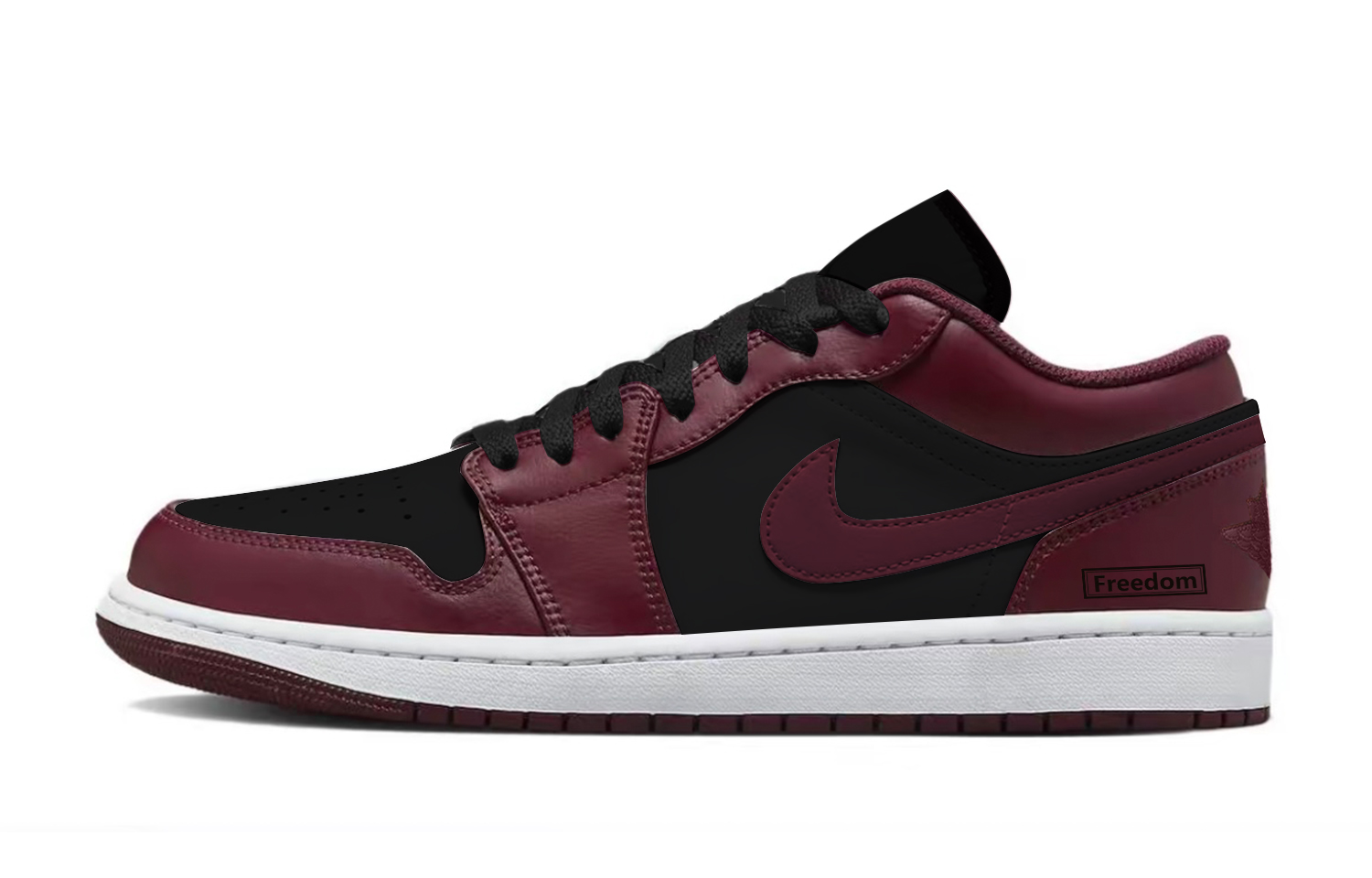 Jordan Air Jordan 1 Black And Red Prohibited, Box Abrasion Resistant Low top Shoes Unisex Red Black