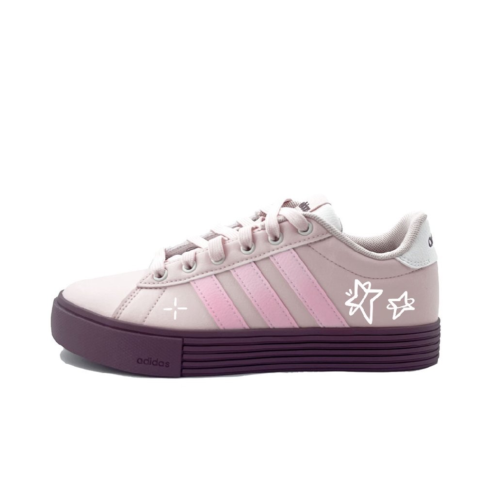 Adidas Daily 4.0 Abrasion Resistant Low Top Skateboard Shoes Unisex Pink