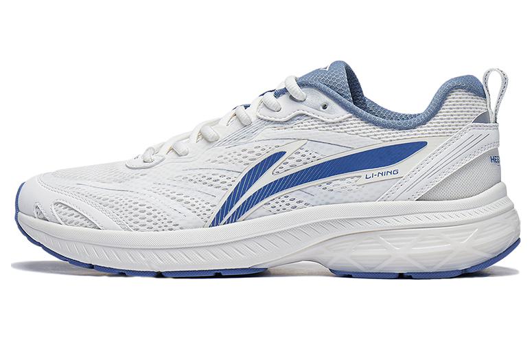 LiNing Slip Resistant Abrasion Resistant Low top Running Shoes Men's White Blue