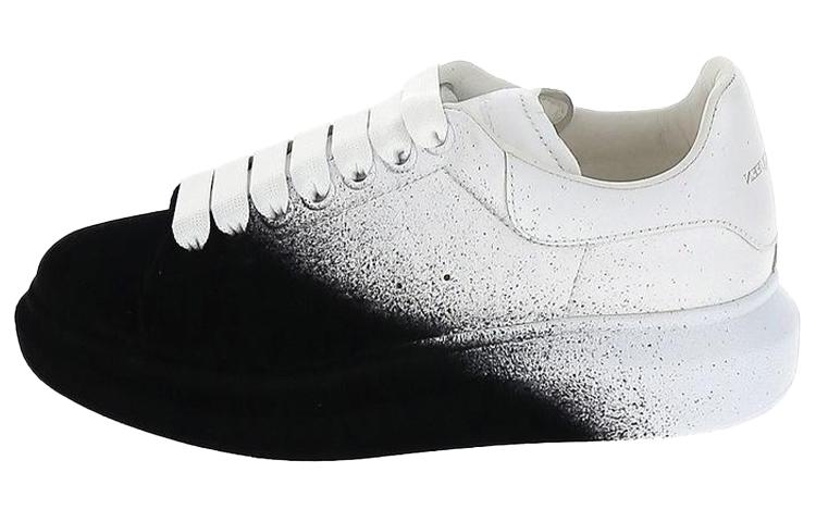 Alexander McQueen Oversized Sneaker 'White Black Velvet Spray' Women's