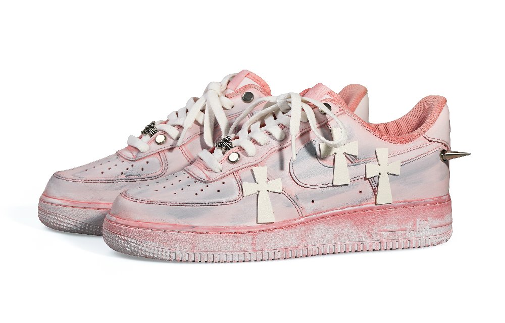 Nike Air Force 1 Saint Spirit Nightfall Low-Top Skateboard Shoes Unisex Black Pink