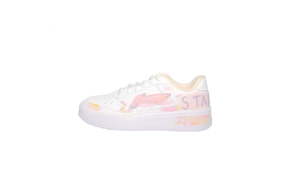 LiNing Pontoon Boats Slip Resistant And Breathable Low Top Skateboard Shoes Women's White