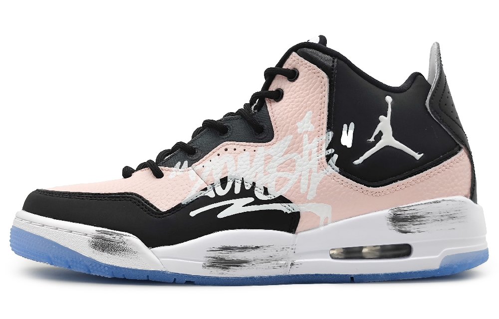 Jordan Courtside 23 Cushioned Slip-Resistant Mid-Top Vintage Basketball Shoes Men's Mocha Pink