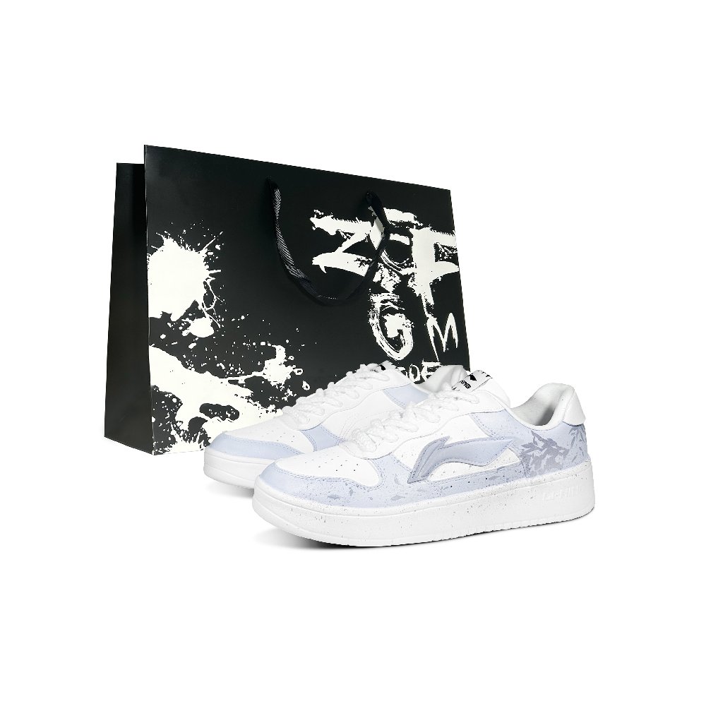 LiNing Pontoon Boats Slip Resistant, Abrasion Resistant, Breathable Low Top Skateboard Shoes Men's Purple White