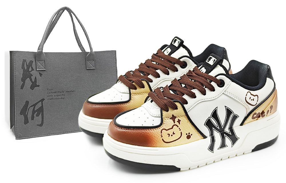 MLB Chunky Liner Abrasion Resistant Low Top Skateboard Shoes Unisex Beige Brown