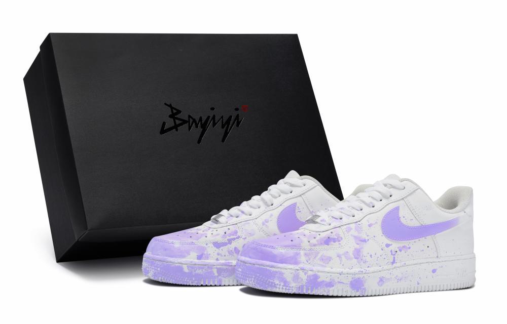Nike Air Force 1 Skateboard Shoes Men Low-Top Purple/White