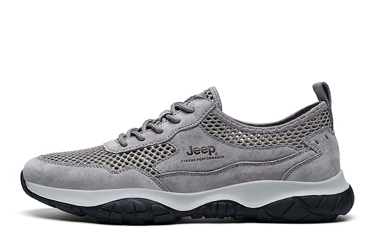 Jeep Cushioned Wear-Resistant Breathable Low-Top Outdoor Shoes Men's Gray