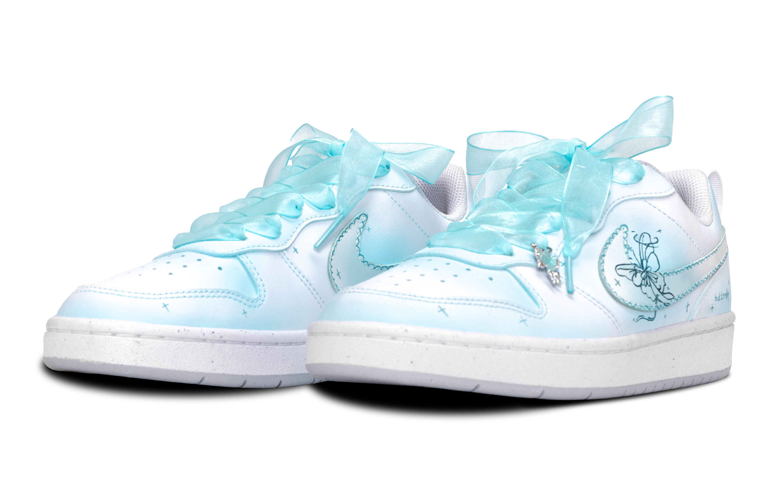Nike Court Borough Anti Slip Wear Resistant Low Top Skateboard Shoes Women's Light Blue купить в интернет-магазине Yoocart с быстрой доставкой по России.