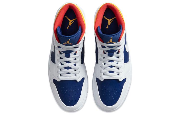 Air Jordan 1 Mid 'White Deep Royal Blue' купить в интернет-магазине Yoocart с быстрой доставкой по России.