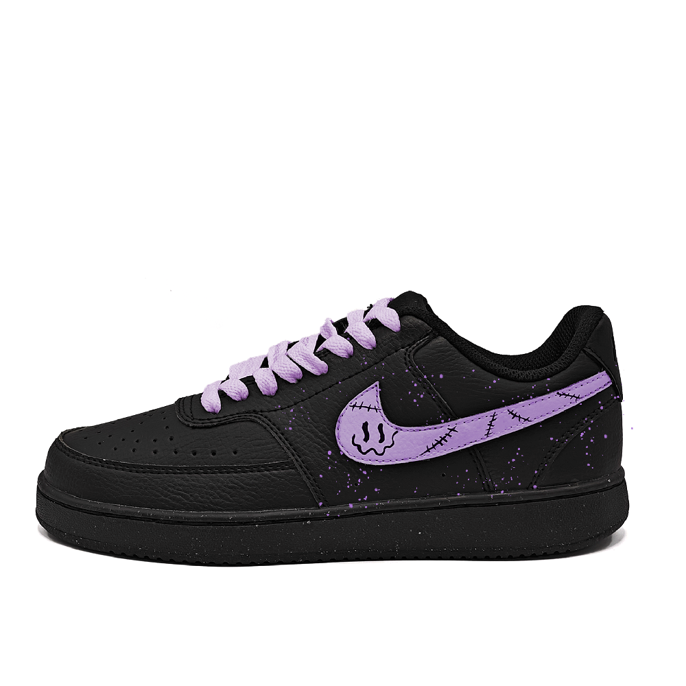 Nike Court Vision Non-slip Lightweight Low-Top Skateboard Shoes Unisex Black Purple