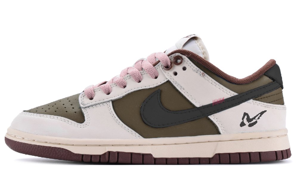 Nike Dunk Rock Owl Anti-Slip Wear-Resistant Low-Top Skateboard Shoes Women's Beige Brown