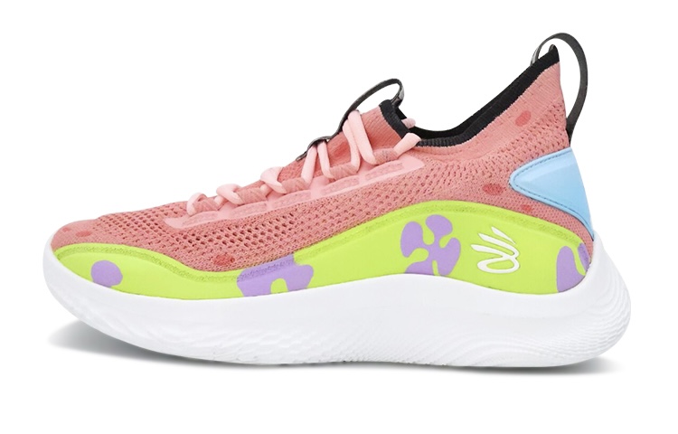 Under Armour Curry 8 Basketball Shoes Unisex Low-Top Blue/Brown/White/Green