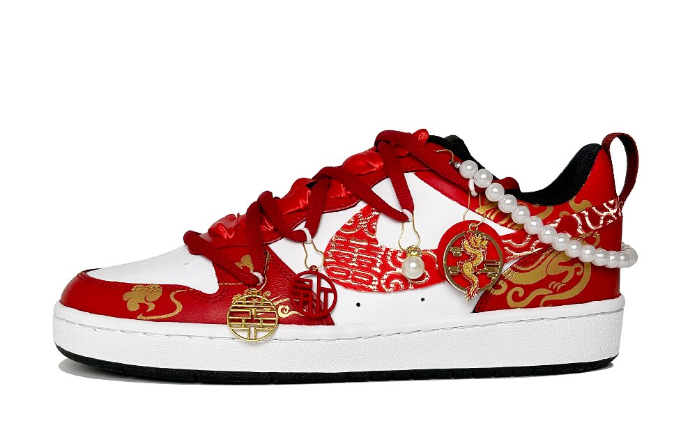 Nike Court Borough Skateboard Shoes Women's Low-Top Gold