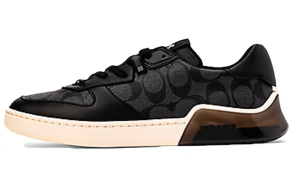 COACH CitySole Low Top Stylish Skateboarding Shoes Men's Black Beige White