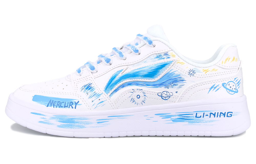 LiNing Acer Truncatum Wear resistant And Lightweight Low Top Skateboard Shoes Men's White Blue