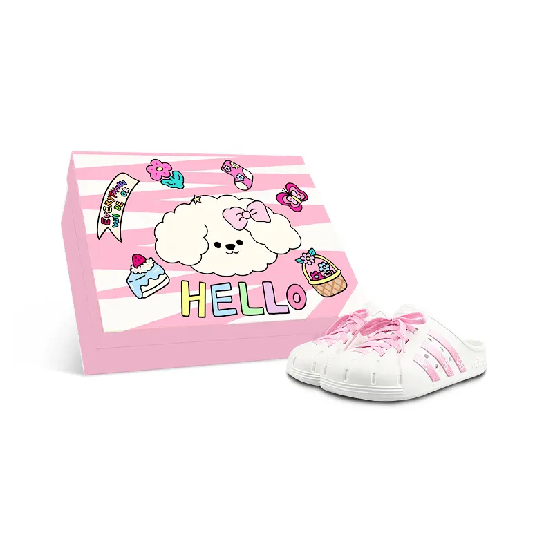 Adidas ADILETTE CLOGS Closed Toe Slippers Unisex White Pink
