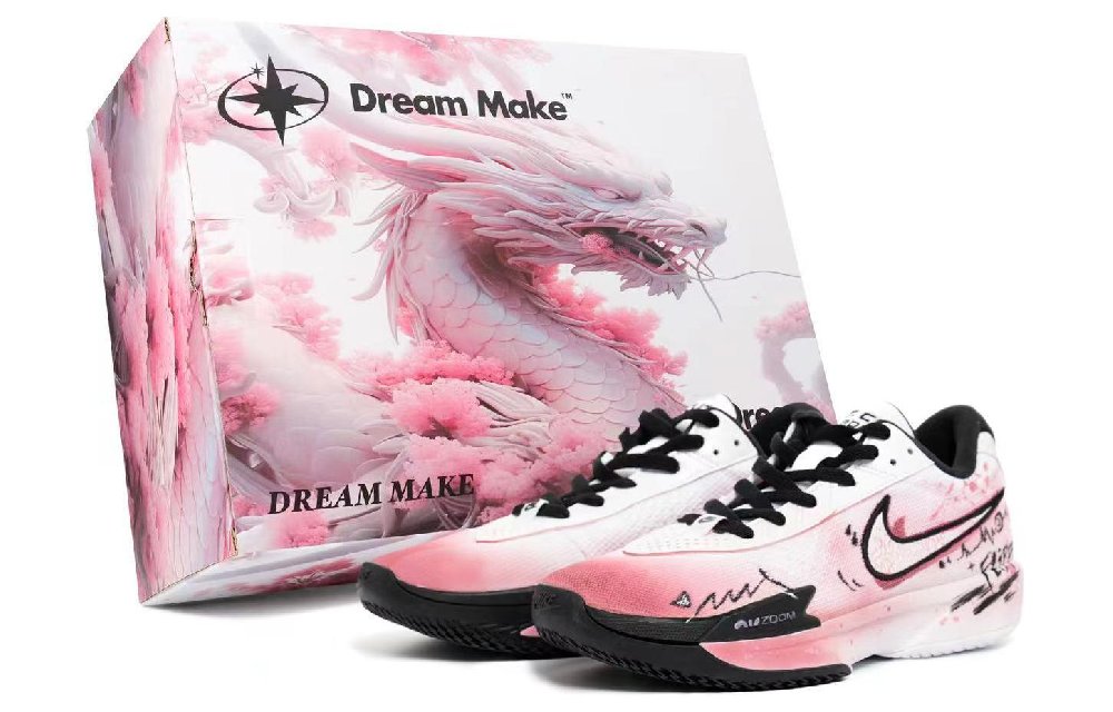 Nike Air Zoom G.T. Cut Academy Cushioning Anti-Slip And Wear-Resistant Low-Top Basketball Shoes Unisex White Pink