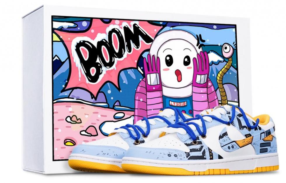 Nike Dunk Low Retro Low-Top Skateboard Shoes Men's White Blue