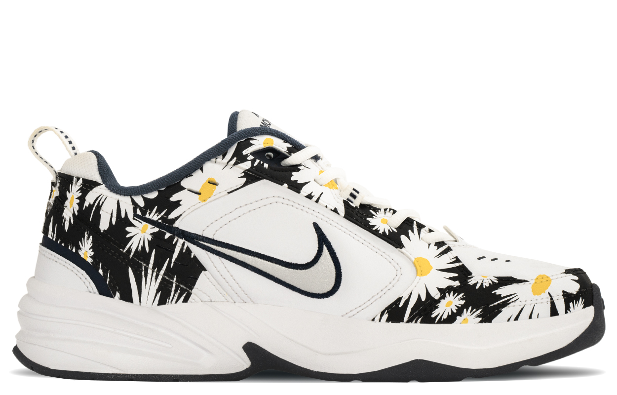 Nike Air Monarch 4 NikeAM4 Abrasion Resistant Height Increasing Low top Chunky Sneakers Unisex Black White