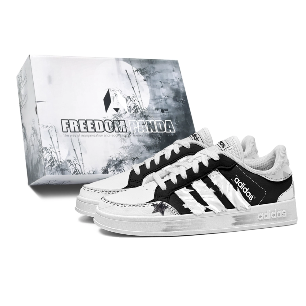 Adidas Neo Breaknet Dark Shadow Star Box Abrasion Resistant Low top Skateboard Shoes Unisex Black White