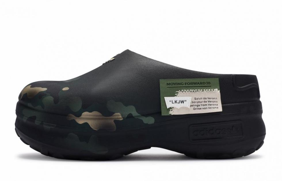 Adidas Originals AdiFOM Stan Smith Mule Odor-Resistant Wrap-toe Slippers Unisex Camouflage Black