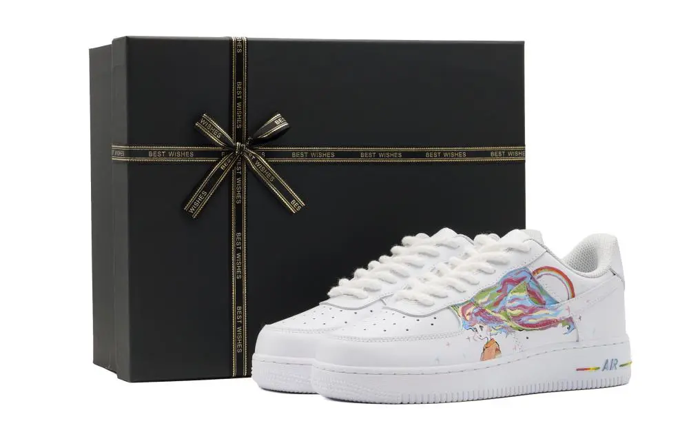 Nike Air Force 1 Abrasion Resistant Height Increasing Low top Skateboard Shoes Women's White