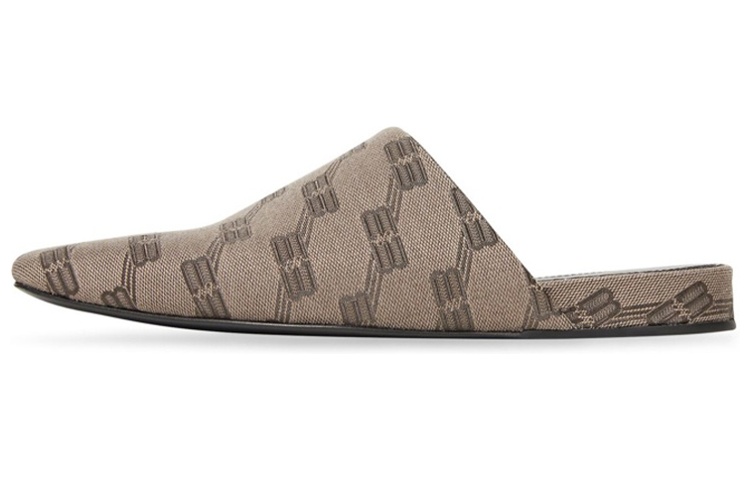 Balenciaga Bb Monogram Cosy Mules 'Beige Brown' Women's