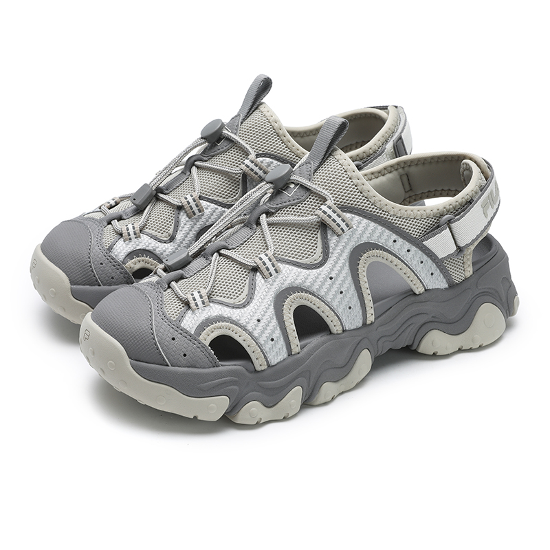 FILA FLUID 5 SANDAL Cat Paw, SuXi Girlish Beach Sandals Women's Brown Silver
