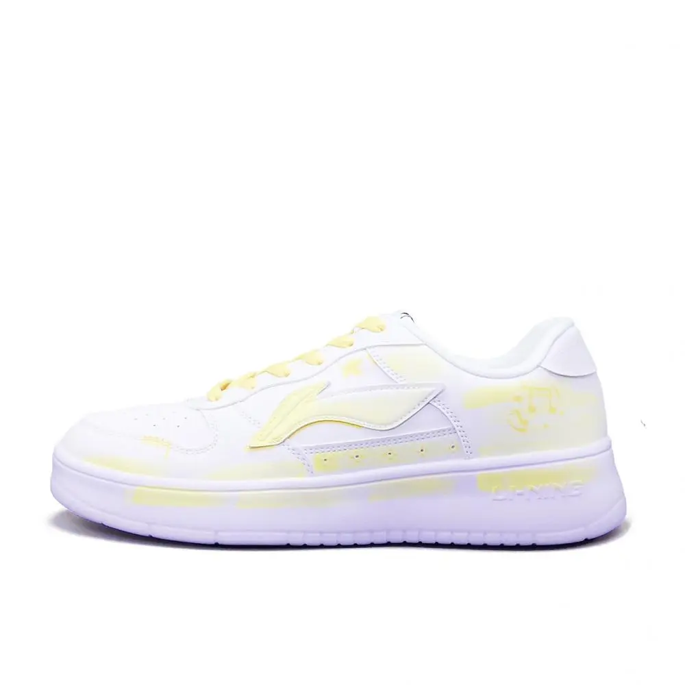 LiNing Pontoon Boats Abrasion Resistant, Lightweight, And Breathable Low top Skateboard Shoes Unisex White