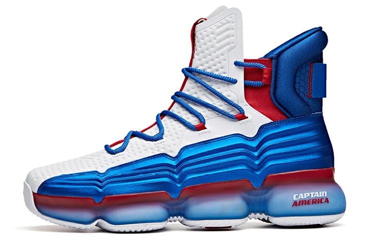 Anta Shock Absorbers Slip Resistant Abrasion Resistant High top Performance Basketball Shoes Men's True Blue