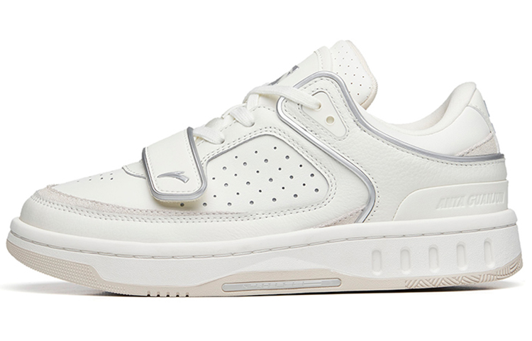 Anta Wear-Resistant Low-Top Skateboard Shoes Women's White Silver