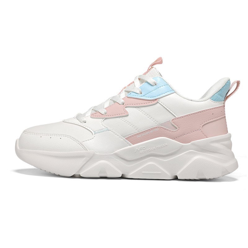 361° Cushioned Wear-Resistant Slip-Resistant Low-Top Casual Shoes Women's Pink White