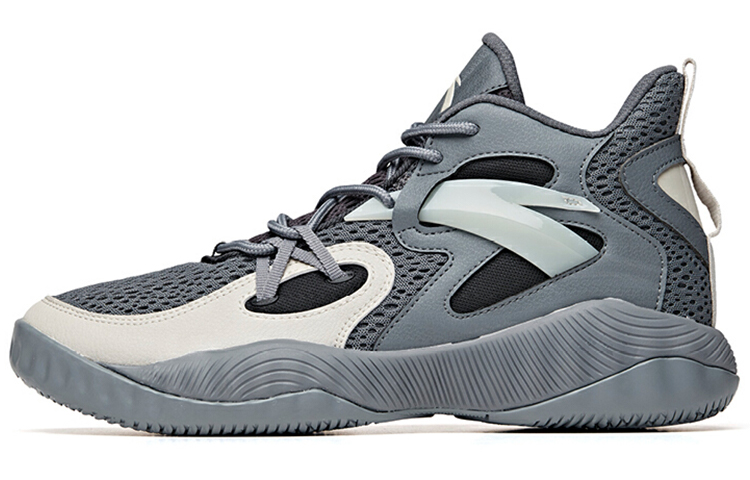 Anta Windhole Cushioning Anti-Slip And Wear-Resistant Mid-Top Basketball Shoes Gray